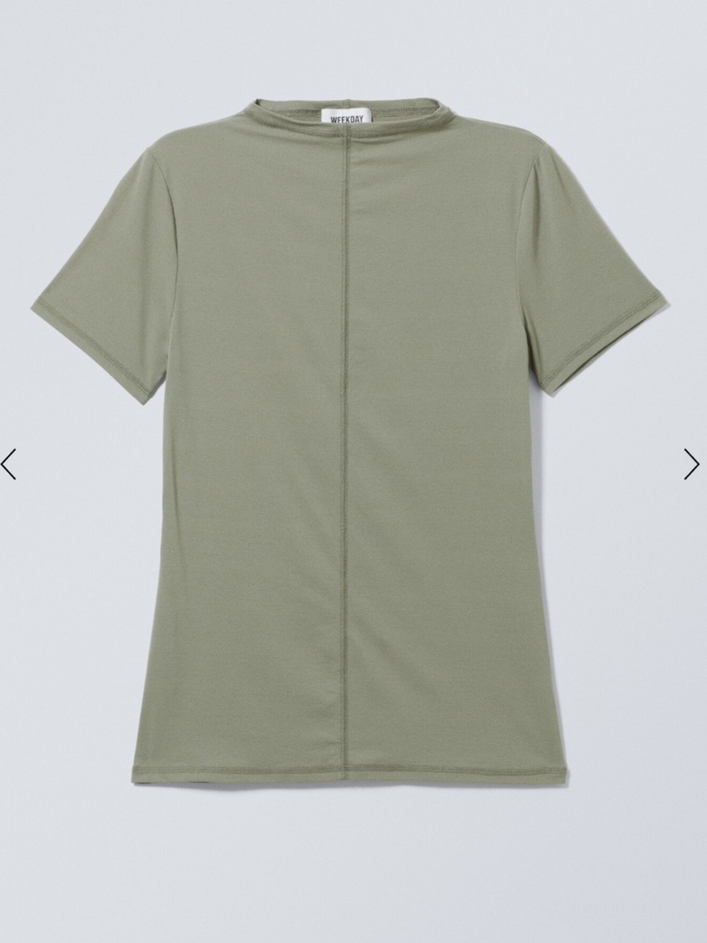 Weekday Jen MockNeck Top Women's Short Sleeve Khaki Green